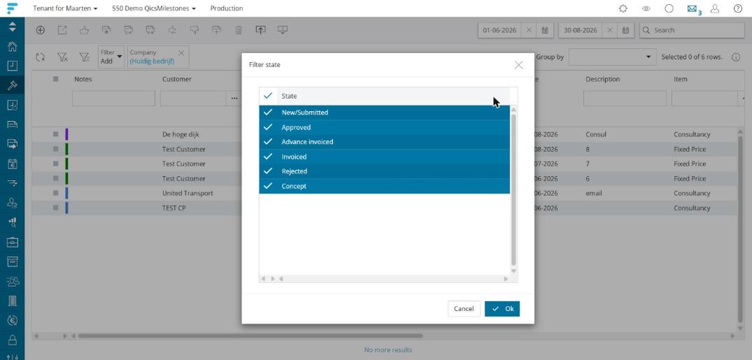 Meerdere waarden selecteren in filters
